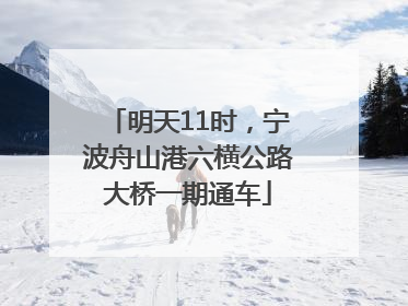 明天11时，宁波舟山港六横公路大桥一期通车