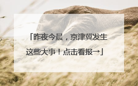 昨夜今晨，京津冀发生这些大事！点击看报→