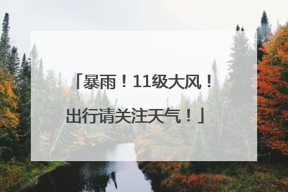 暴雨！11级大风！出行请关注天气！