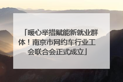 暖心举措赋能新就业群体！南京市网约车行业工会联合会正式成立