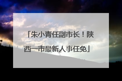 朱小青任副市长！陕西一市最新人事任免