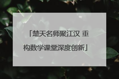 楚天名师聚江汉 重构数学课堂深度创新