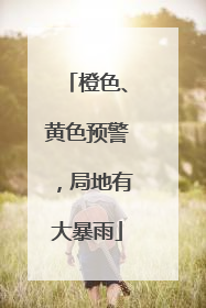 橙色、黄色预警，局地有大暴雨