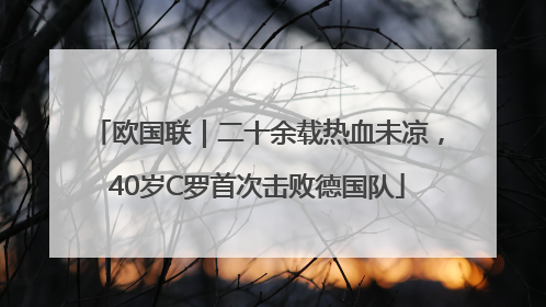 欧国联｜二十余载热血未凉，40岁C罗首次击败德国队