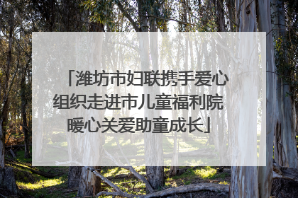 潍坊市妇联携手爱心组织走进市儿童福利院暖心关爱助童成长