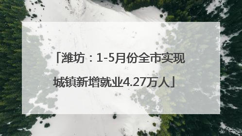 潍坊：1-5月份全市实现城镇新增就业4.27万人