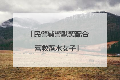 民警辅警默契配合 营救落水女子
