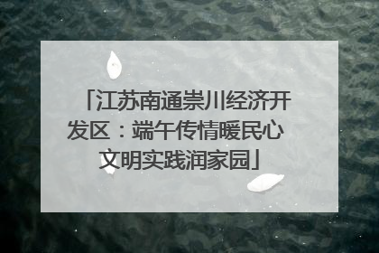 江苏南通崇川经济开发区：端午传情暖民心 文明实践润家园