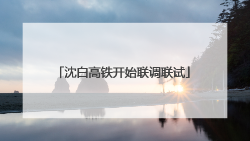沈白高铁开始联调联试
