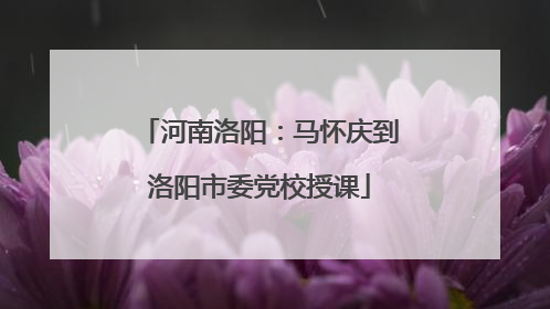 河南洛阳：马怀庆到洛阳市委党校授课