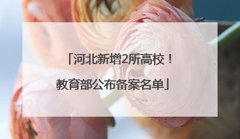 河北新增2所高校！教育部公布备案名单