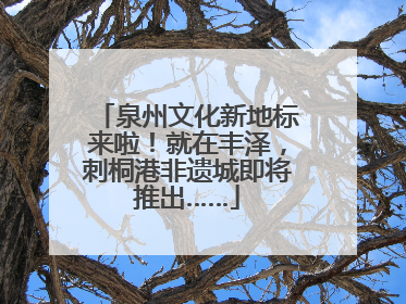 泉州文化新地标来啦！就在丰泽，刺桐港非遗城即将推出……