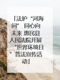 法护“河海间” 同心向未来 惠民县人民法院开展“世界环境日”普法宣传活动