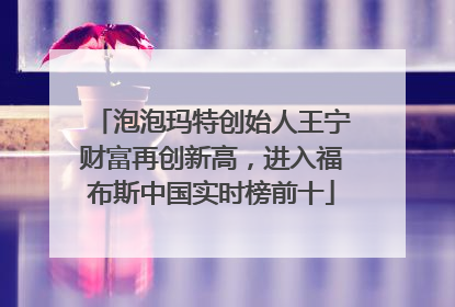 泡泡玛特创始人王宁财富再创新高，进入福布斯中国实时榜前十