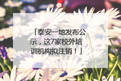 泰安一地发布公示，这7家校外培训机构拟注销！