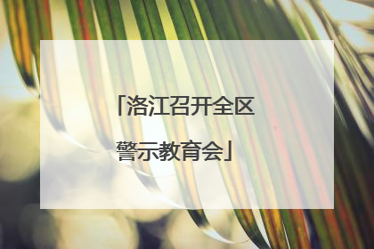 洛江召开全区警示教育会