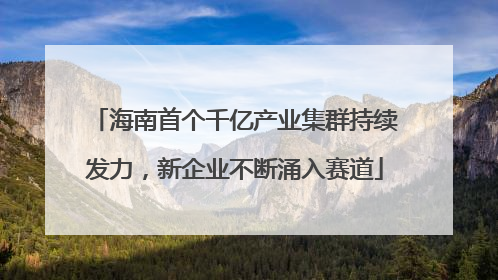海南首个千亿产业集群持续发力，新企业不断涌入赛道
