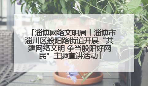 淄博网络文明周丨淄博市淄川区般阳路街道开展“共建网络文明 争当般阳好网民”主题宣讲活动