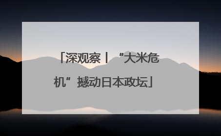 深观察丨“大米危机”撼动日本政坛