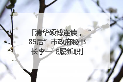清华硕博连读，“85后”市政府秘书长李一飞履新职