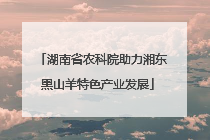 湖南省农科院助力湘东黑山羊特色产业发展