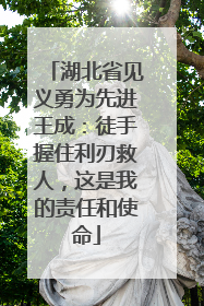 湖北省见义勇为先进王成：徒手握住利刃救人，这是我的责任和使命