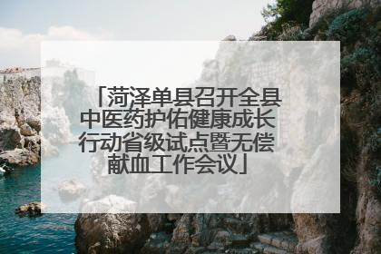 菏泽单县召开全县中医药护佑健康成长行动省级试点暨无偿献血工作会议