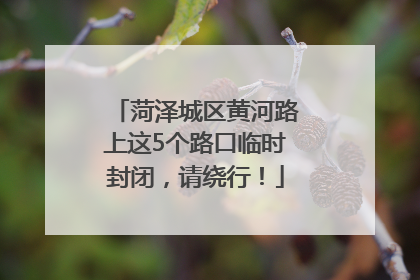菏泽城区黄河路上这5个路口临时封闭，请绕行！