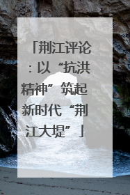 荆江评论：以“抗洪精神”筑起新时代“荆江大堤”