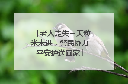 老人走失三天粒米未进，警民协力平安护送回家