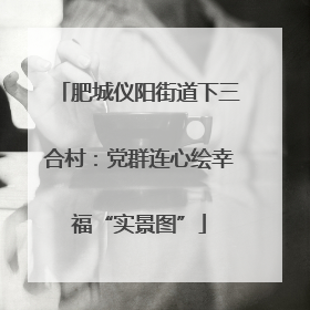 肥城仪阳街道下三合村：党群连心绘幸福“实景图”