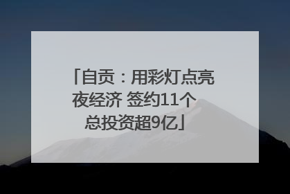自贡：用彩灯点亮夜经济 签约11个总投资超9亿