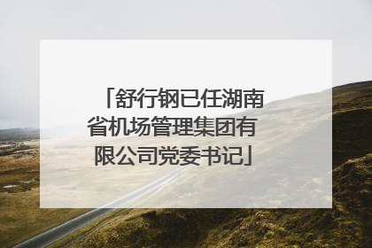 舒行钢已任湖南省机场管理集团有限公司党委书记