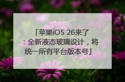苹果iOS 26来了：全新液态玻璃设计，将统一所有平台版本号