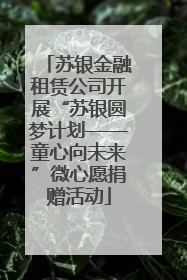 苏银金融租赁公司开展“苏银圆梦计划——童心向未来”微心愿捐赠活动