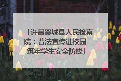 许昌襄城县人民检察院：普法宣传进校园 筑牢学生安全防线