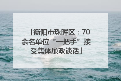 衡阳市珠晖区：70余名单位“一把手”接受集体廉政谈话