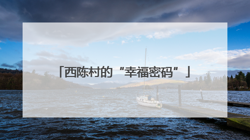 西陈村的“幸福密码”