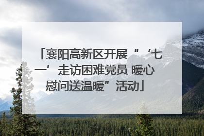 襄阳高新区开展“‘七一’走访困难党员 暖心慰问送温暖”活动