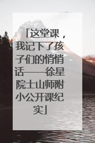 这堂课，我记下了孩子们的悄悄话——徐星院士山师附小公开课纪实