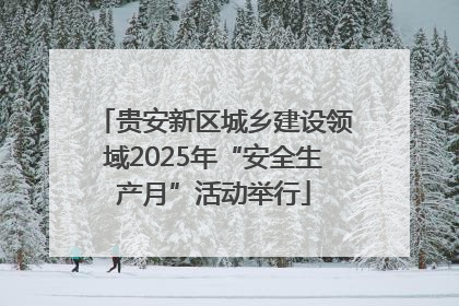 贵安新区城乡建设领域2025年“安全生产月”活动举行