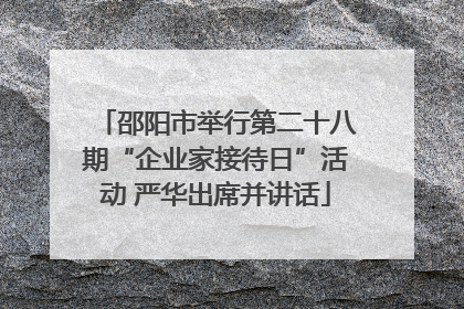 邵阳市举行第二十八期“企业家接待日”活动 严华出席并讲话