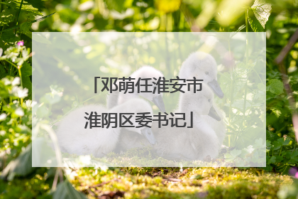 邓萌任淮安市淮阴区委书记