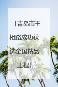 青岛市王相路成功获选全国精品工程