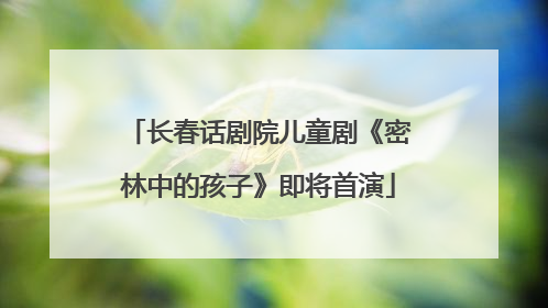 长春话剧院儿童剧《密林中的孩子》即将首演