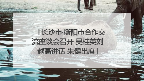 长沙市·衡阳市合作交流座谈会召开 吴桂英刘越高讲话 朱健出席