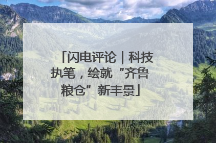 闪电评论｜科技执笔，绘就“齐鲁粮仓”新丰景
