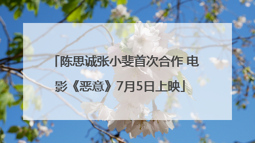 陈思诚张小斐首次合作 电影《恶意》7月5日上映