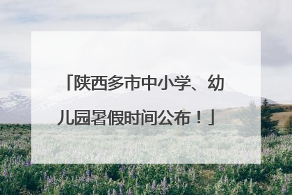 陕西多市中小学、幼儿园暑假时间公布！