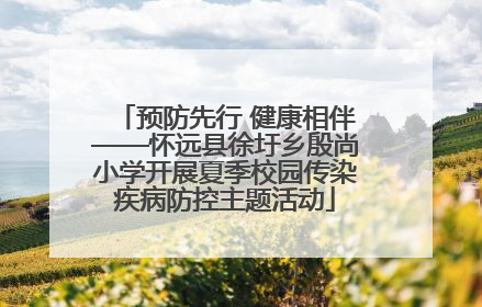 预防先行 健康相伴——怀远县徐圩乡殷尚小学开展夏季校园传染疾病防控主题活动
